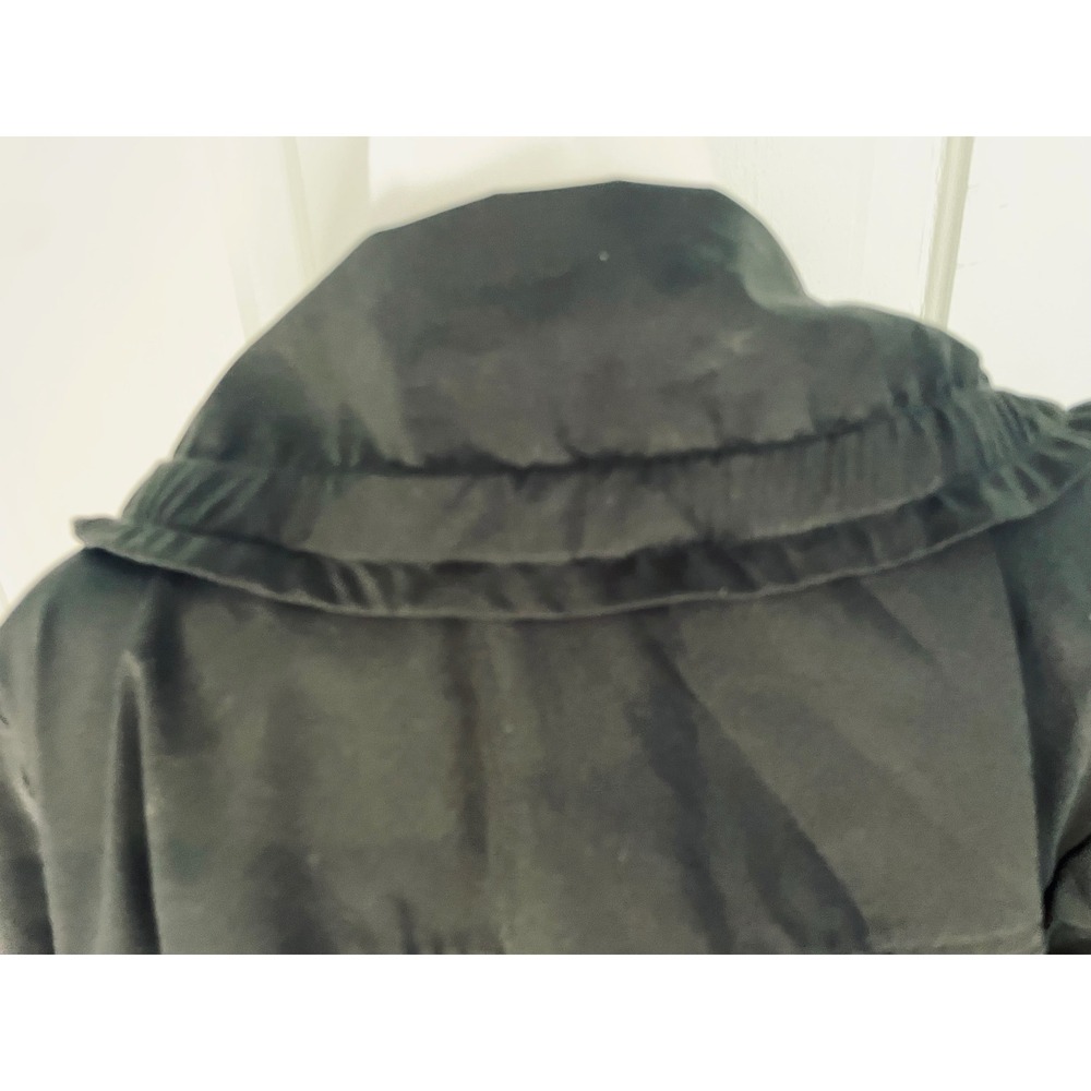 Laura Ashley Plus 2X Black Lightweight Jacket Zipper Pockets Roll Tab Sleeve - Picture 4 of 8